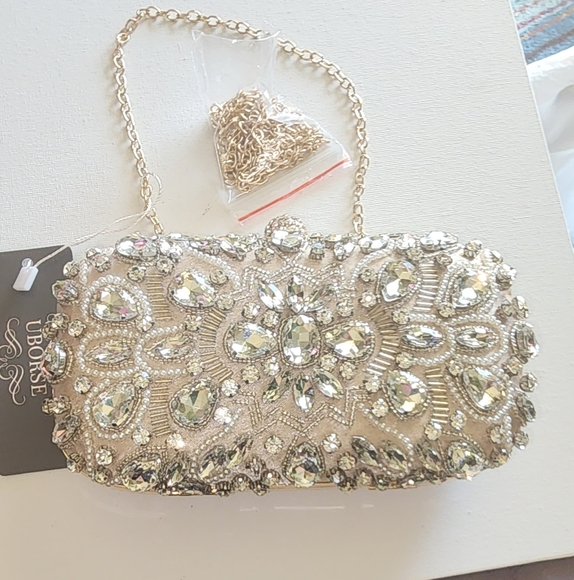 Uborse Handbags - UBORSE EUC NOBLE CRYSTAL EVENING BAG CLUTCH